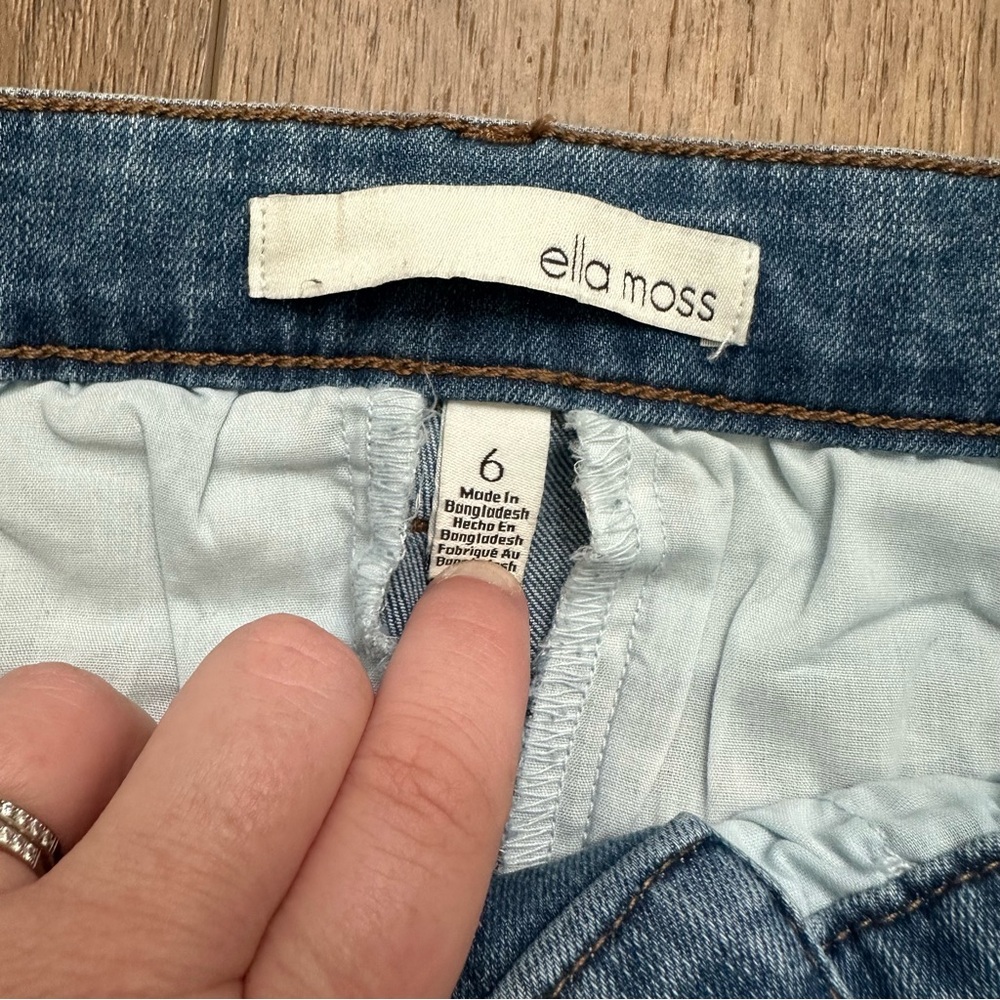NWT! Ella Moss Wide Leg Crop Pants, Denim, High-Rise, Medium Wash, Size 6 - Picture 4 of 12